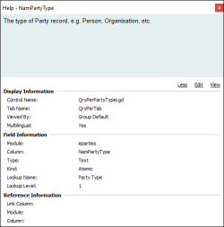 Field Level Help